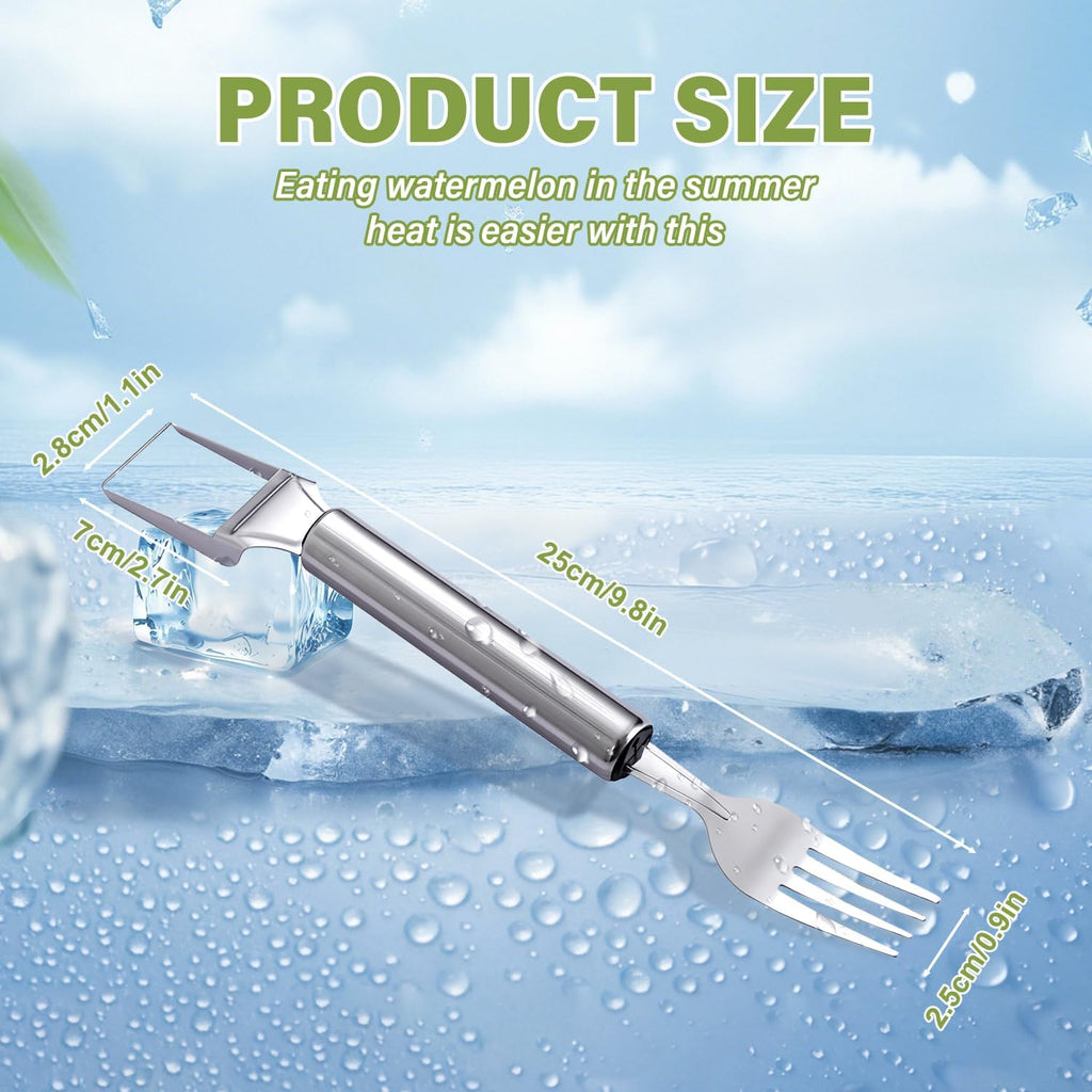 2-In-1 Stainless Steel Fruit Cutter 2026 New Watermelon Fork Slicer Cutting Tool — the perfect summer kitchen gadget for home, parties, picnics, and camping!
