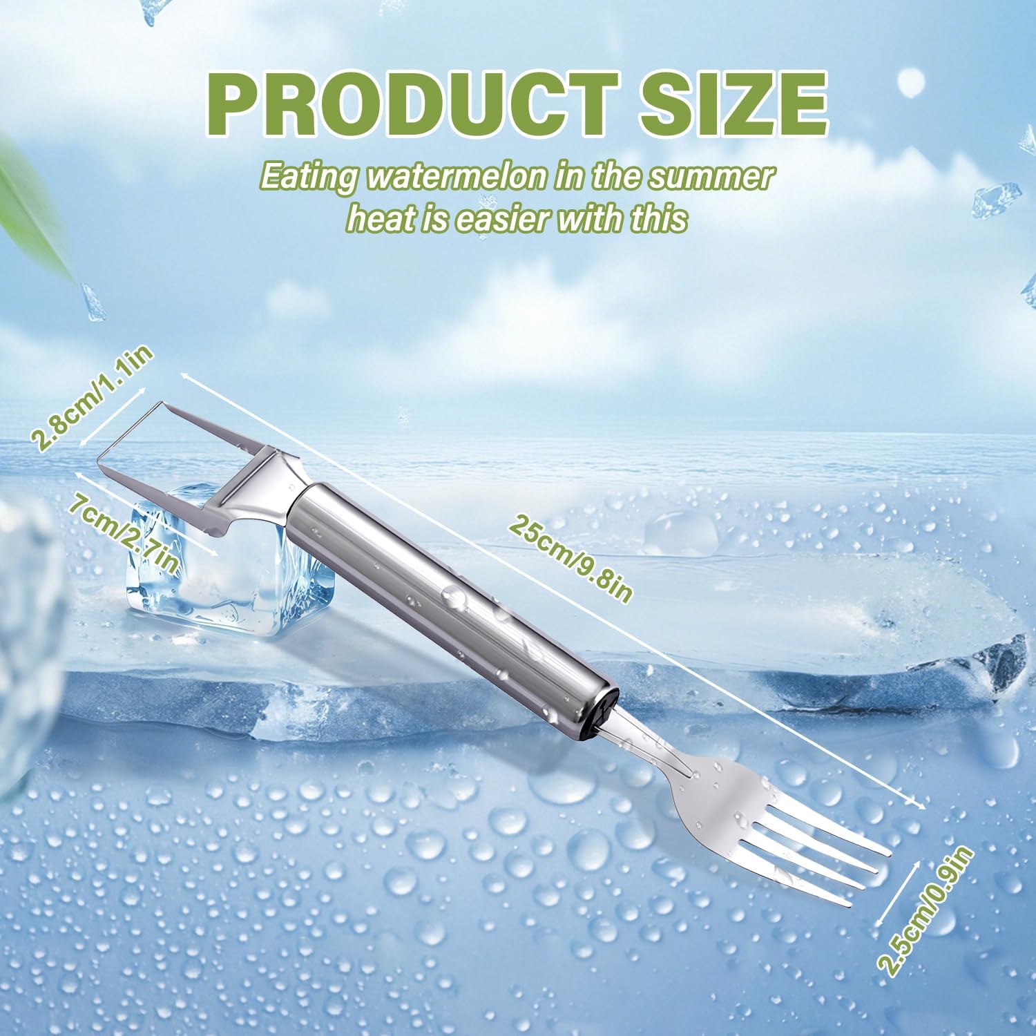 2-In-1 Stainless Steel Fruit Cutter 2026 New Watermelon Fork Slicer Cutting Tool — the perfect summer kitchen gadget for home, parties, picnics, and camping!