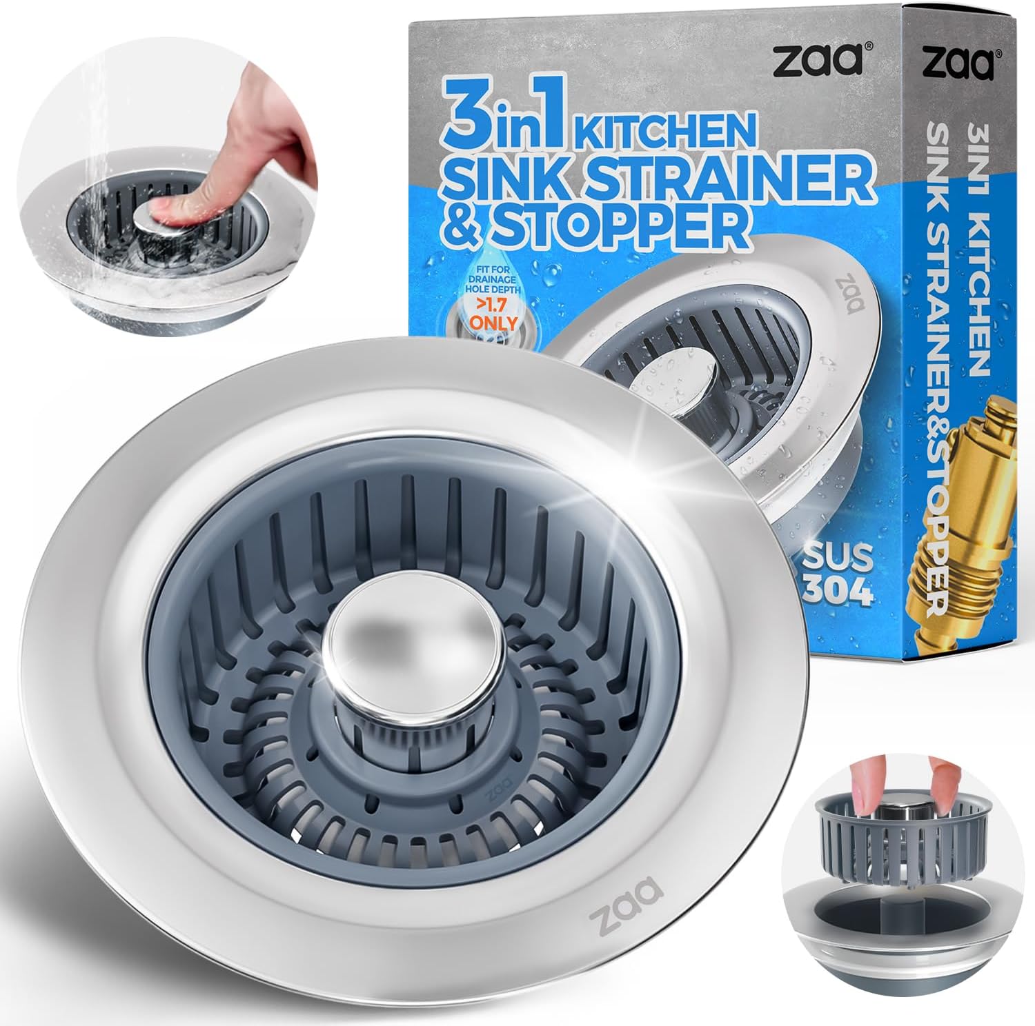 Sink Drain Strainer 🧼✨ — a smart 3 in 1 Kitchen Sink Drain Strainer & Stopper designed to keep your sink clean, clog-free, and hassle-free!